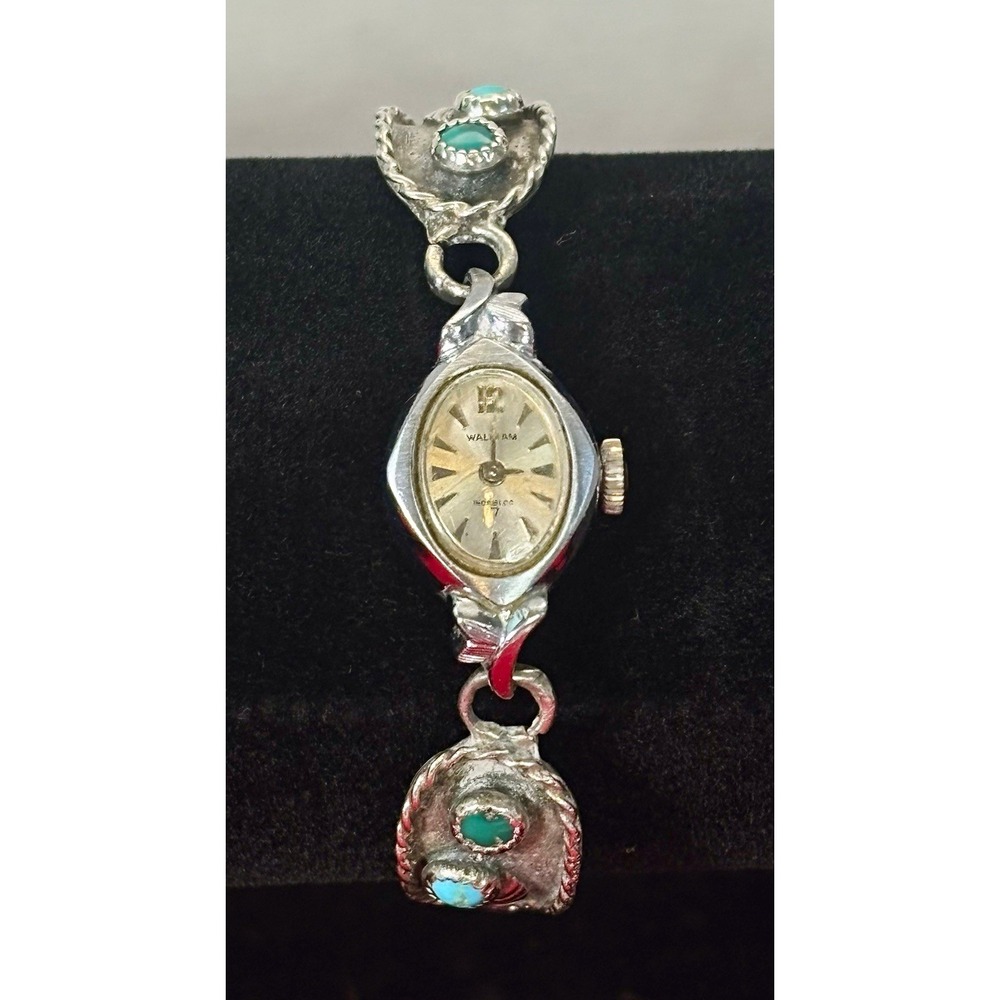 Vintage Waltham Watch & A Native American Style Silver Turquoise Band